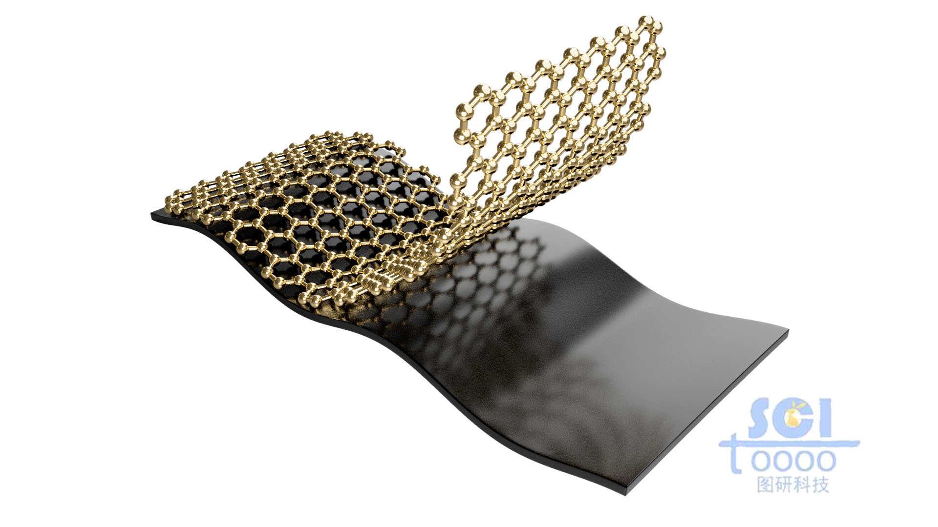 彎曲的石墨烯片