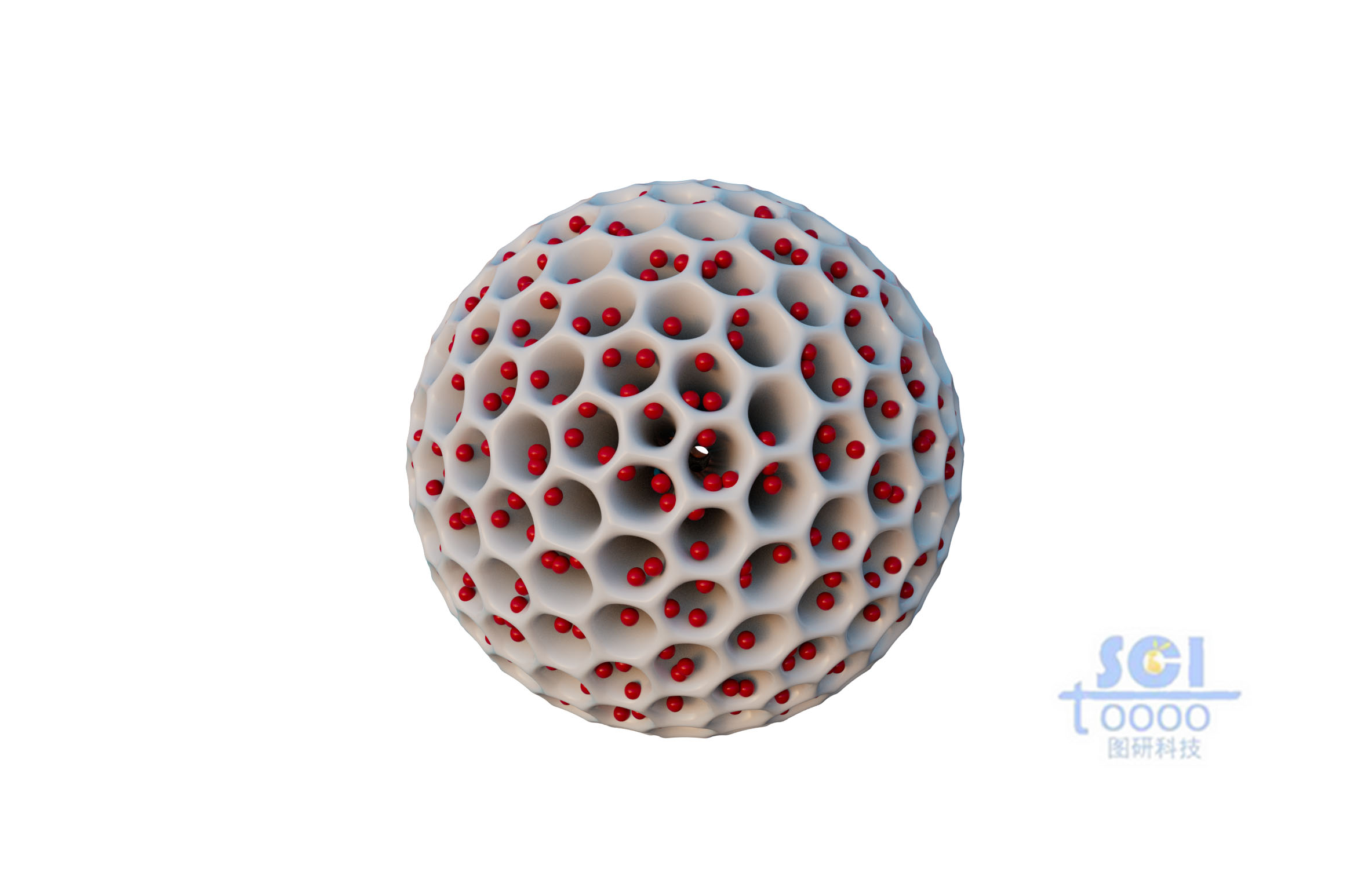 負載顆粒的多孔球