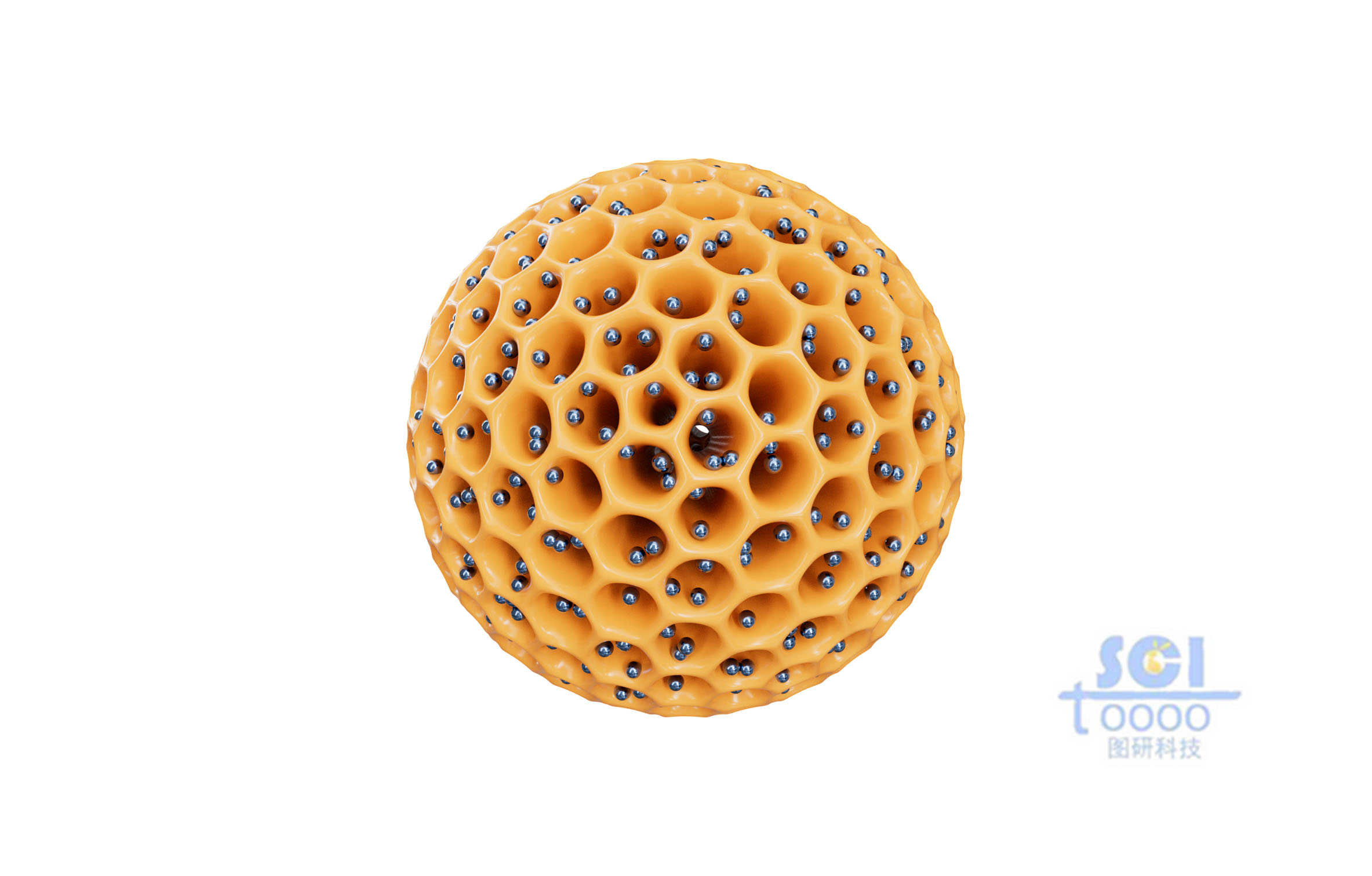 負載顆粒的多孔球