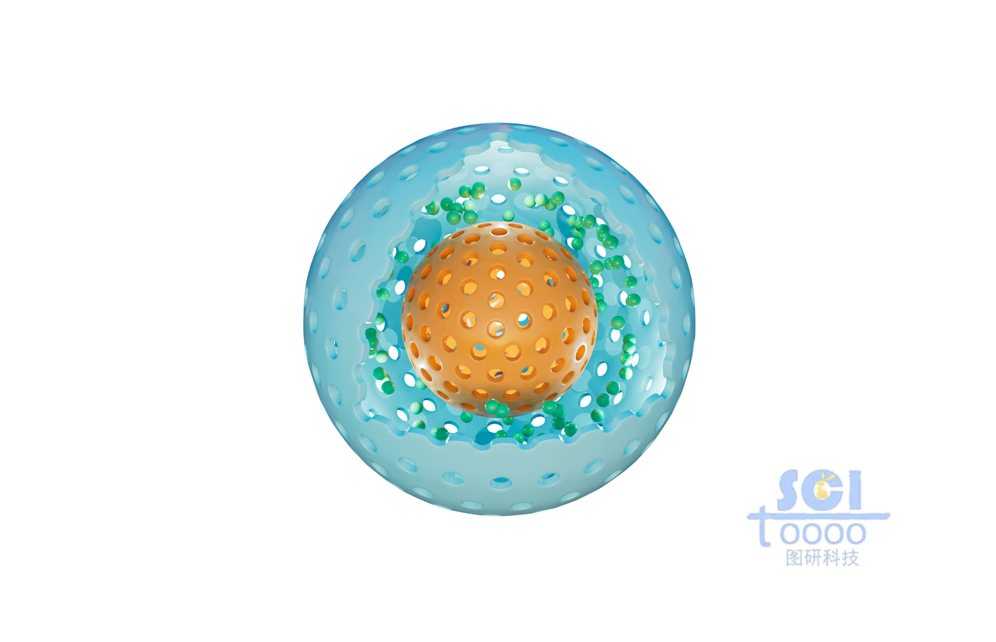 帶納米顆粒的介孔球