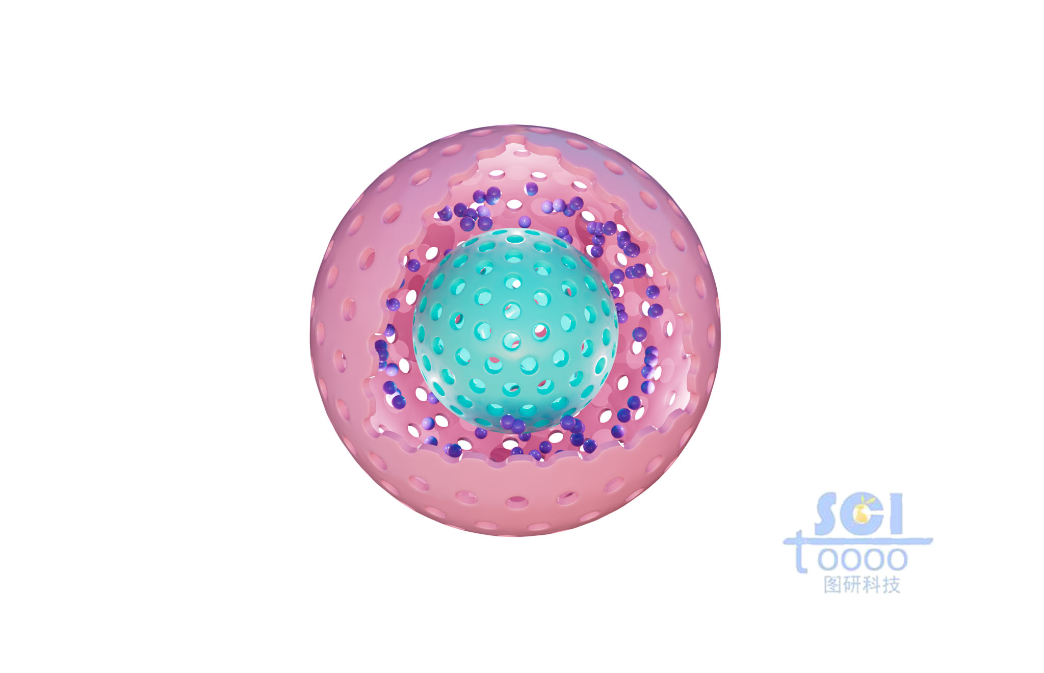 帶納米顆粒的介孔球