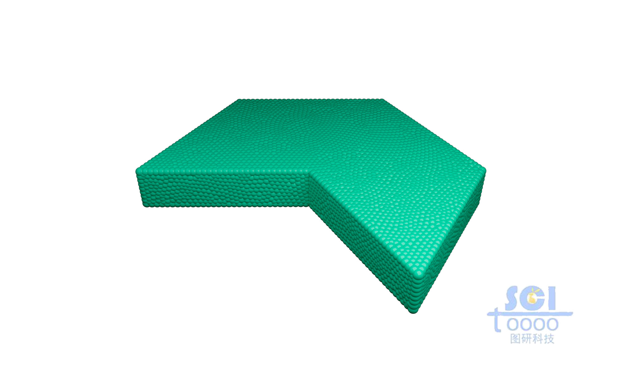 帶切口的原子堆積形成的立體六邊形