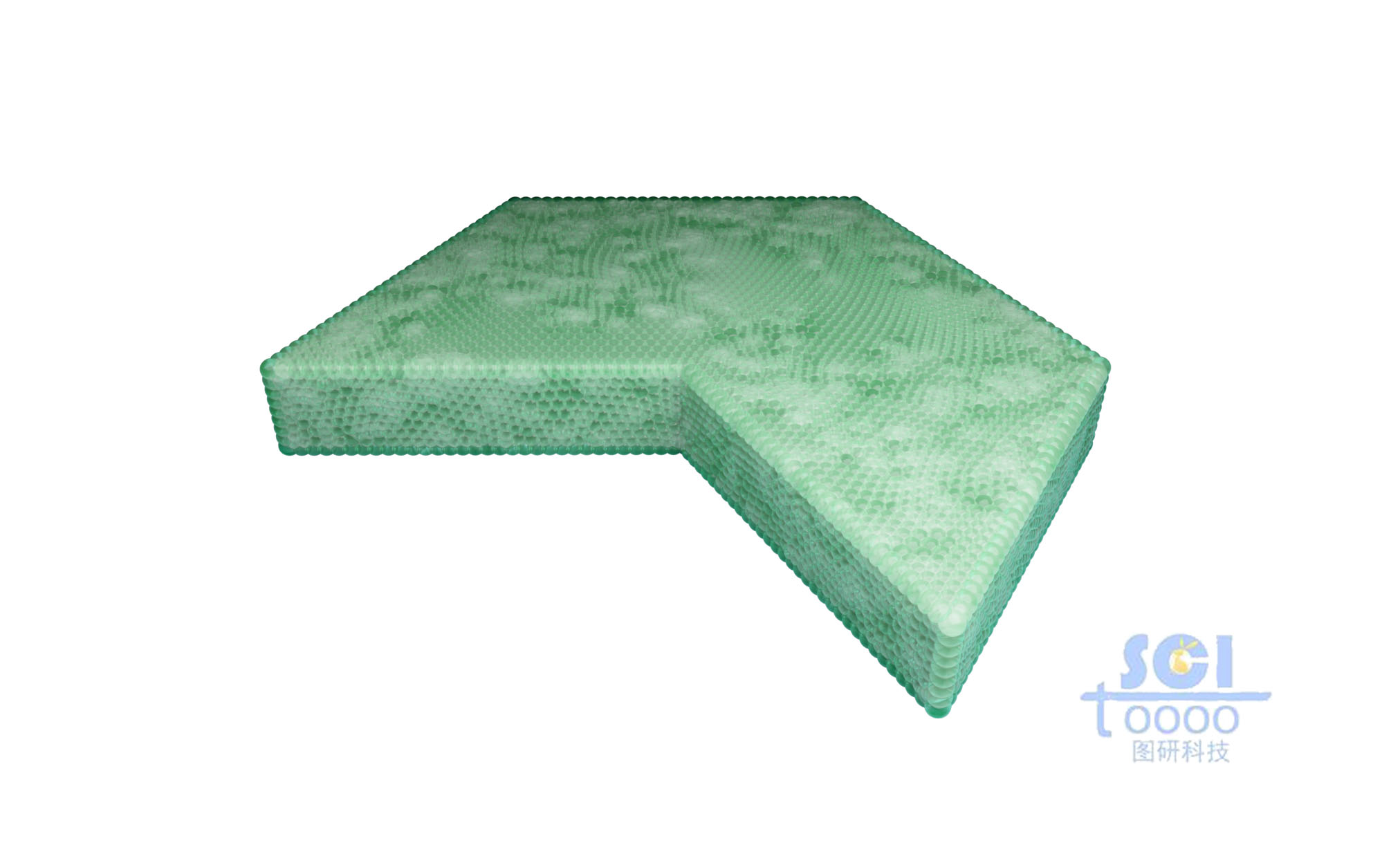 帶切口的原子堆積形成的立體六邊形