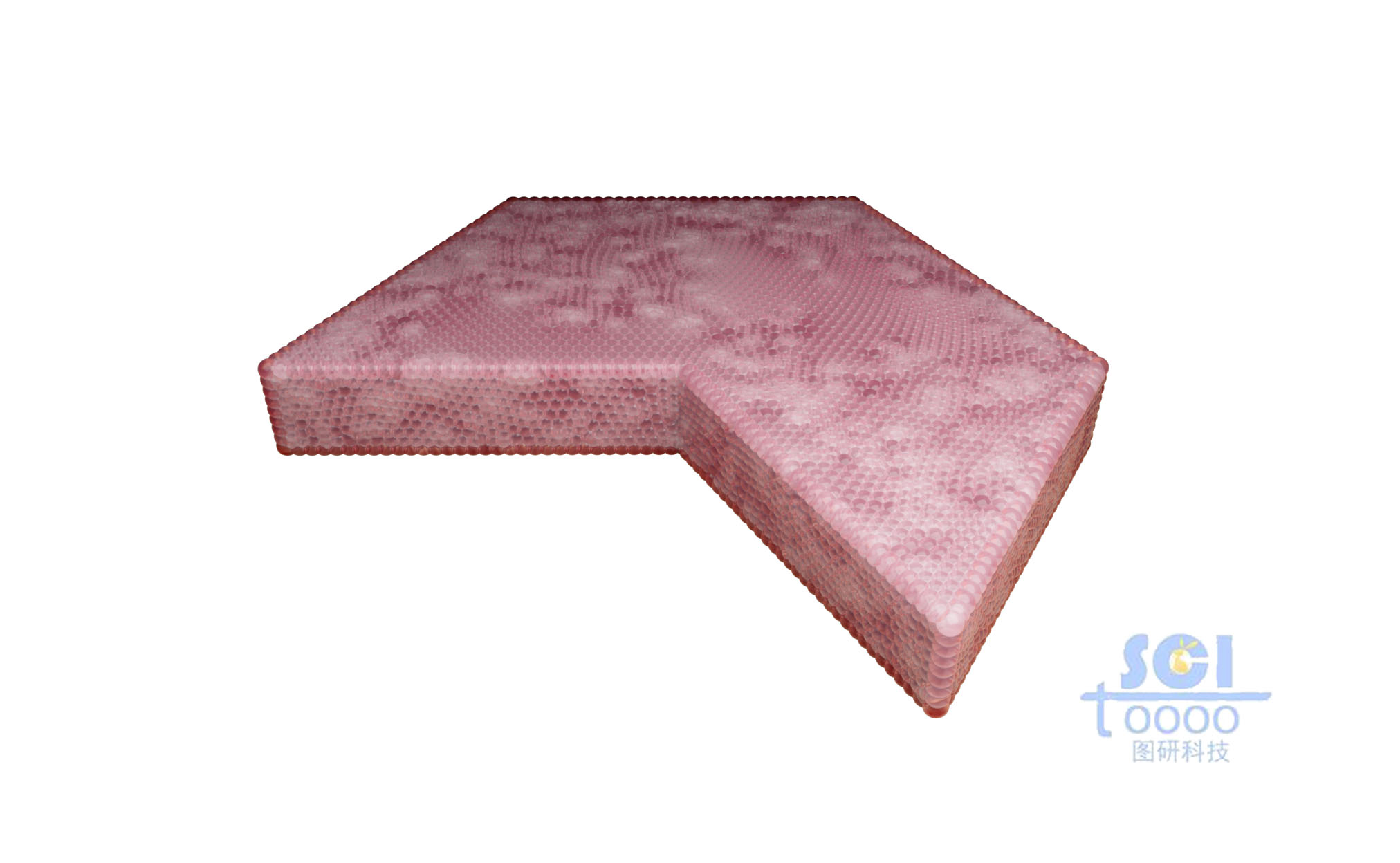 帶切口的原子堆積形成的立體六邊形