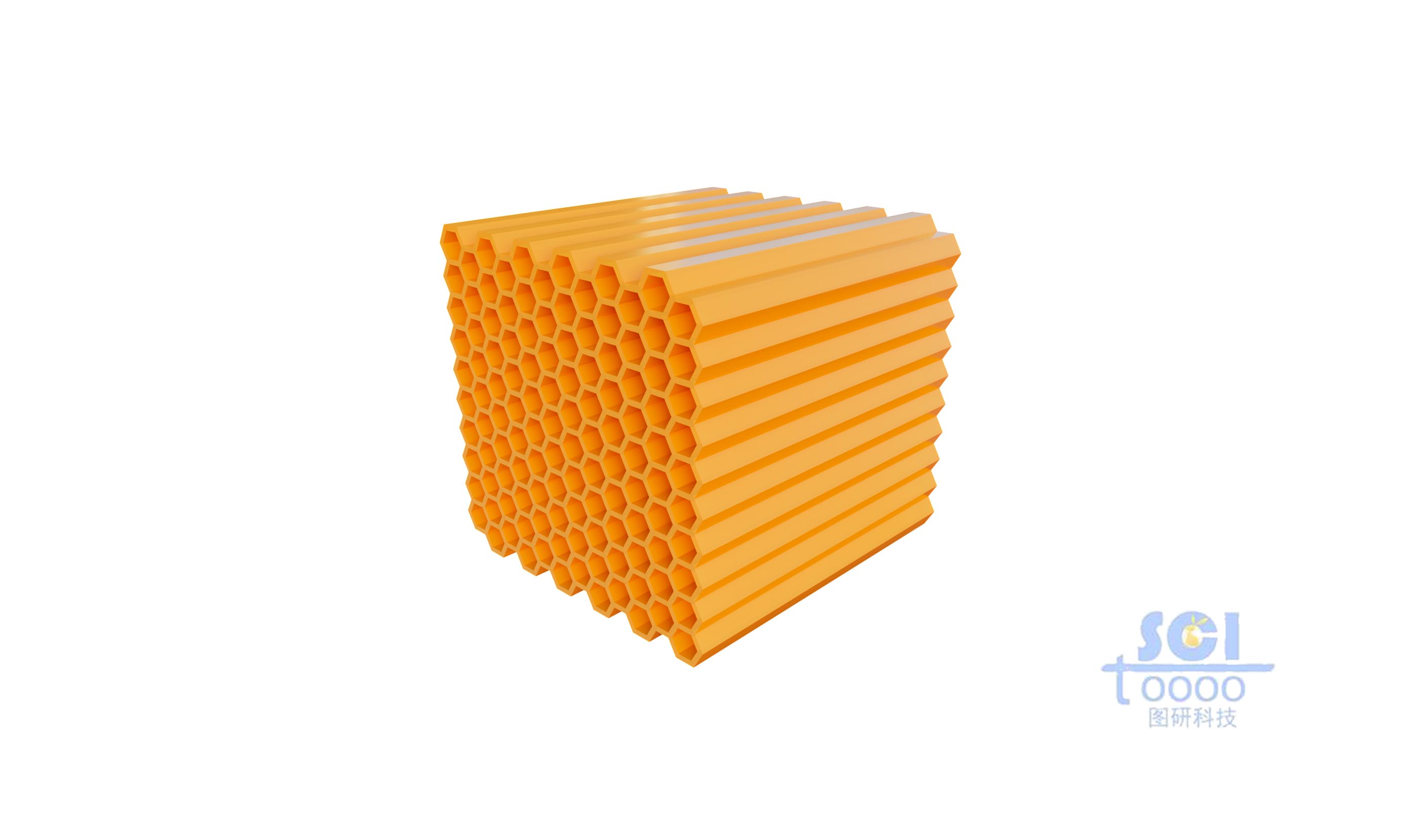 蜂窩狀堆積的空心材料