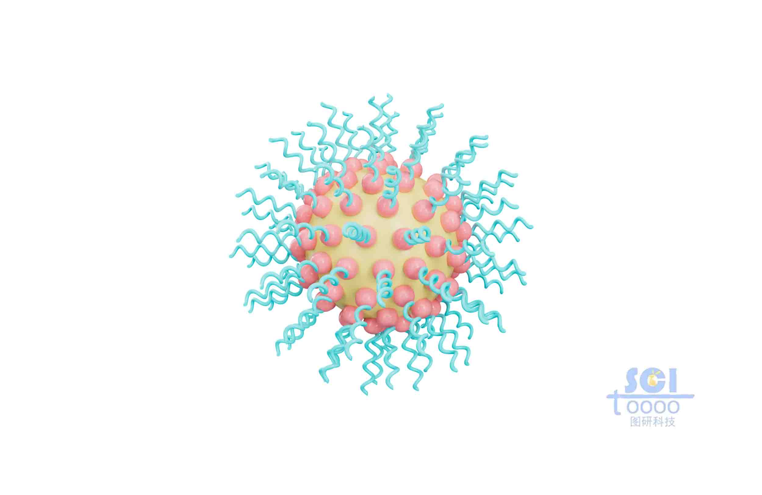 帶高分子鏈段的納米球