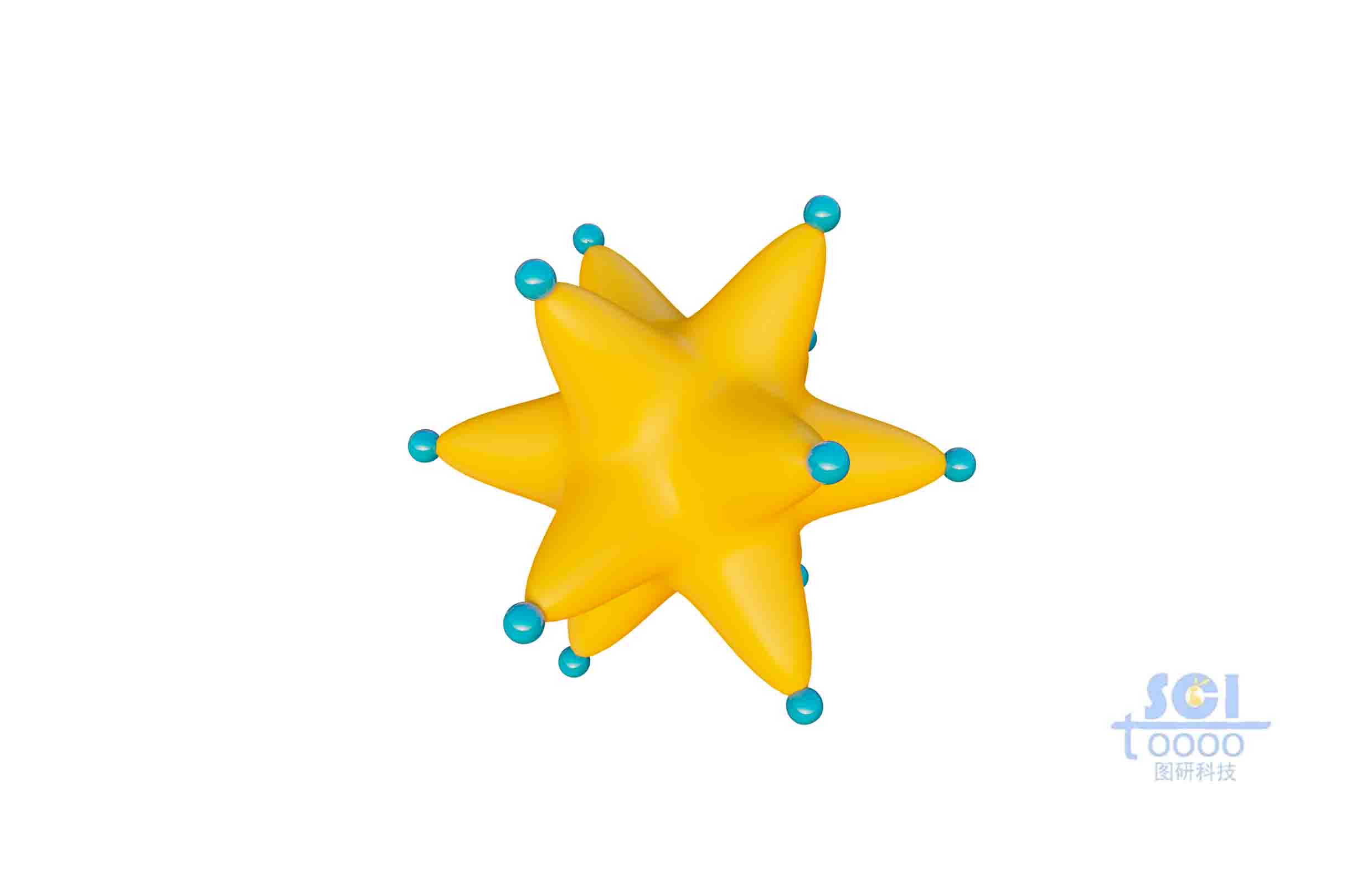 負載納米顆粒的納米金星