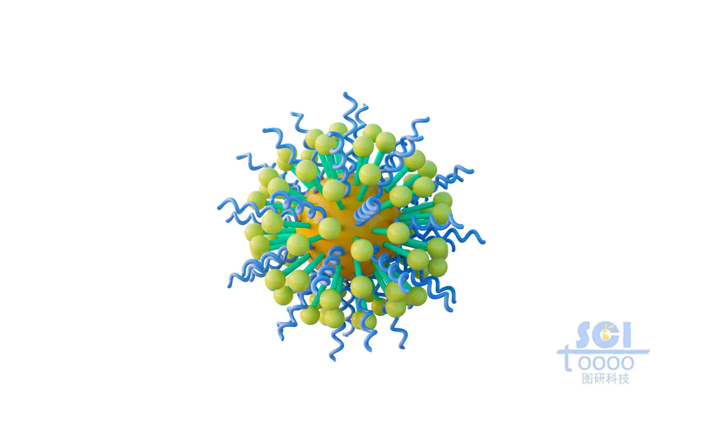 表面修飾巰基與高分子鏈的納米金顆粒
