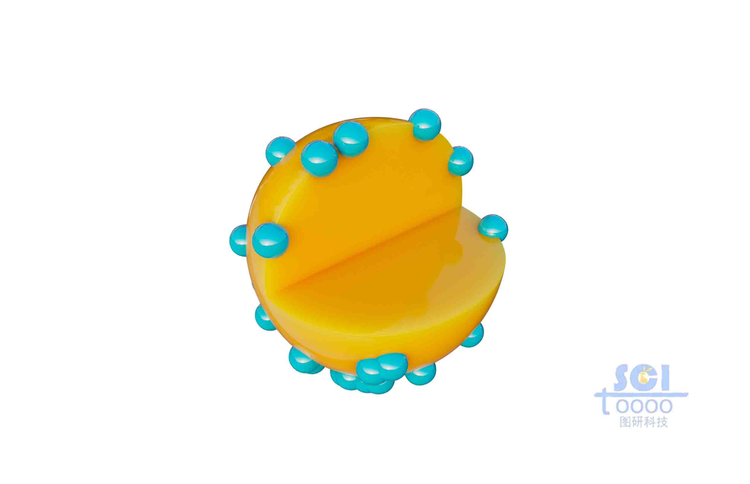 負載納米顆粒的帶四分之一切面納米球