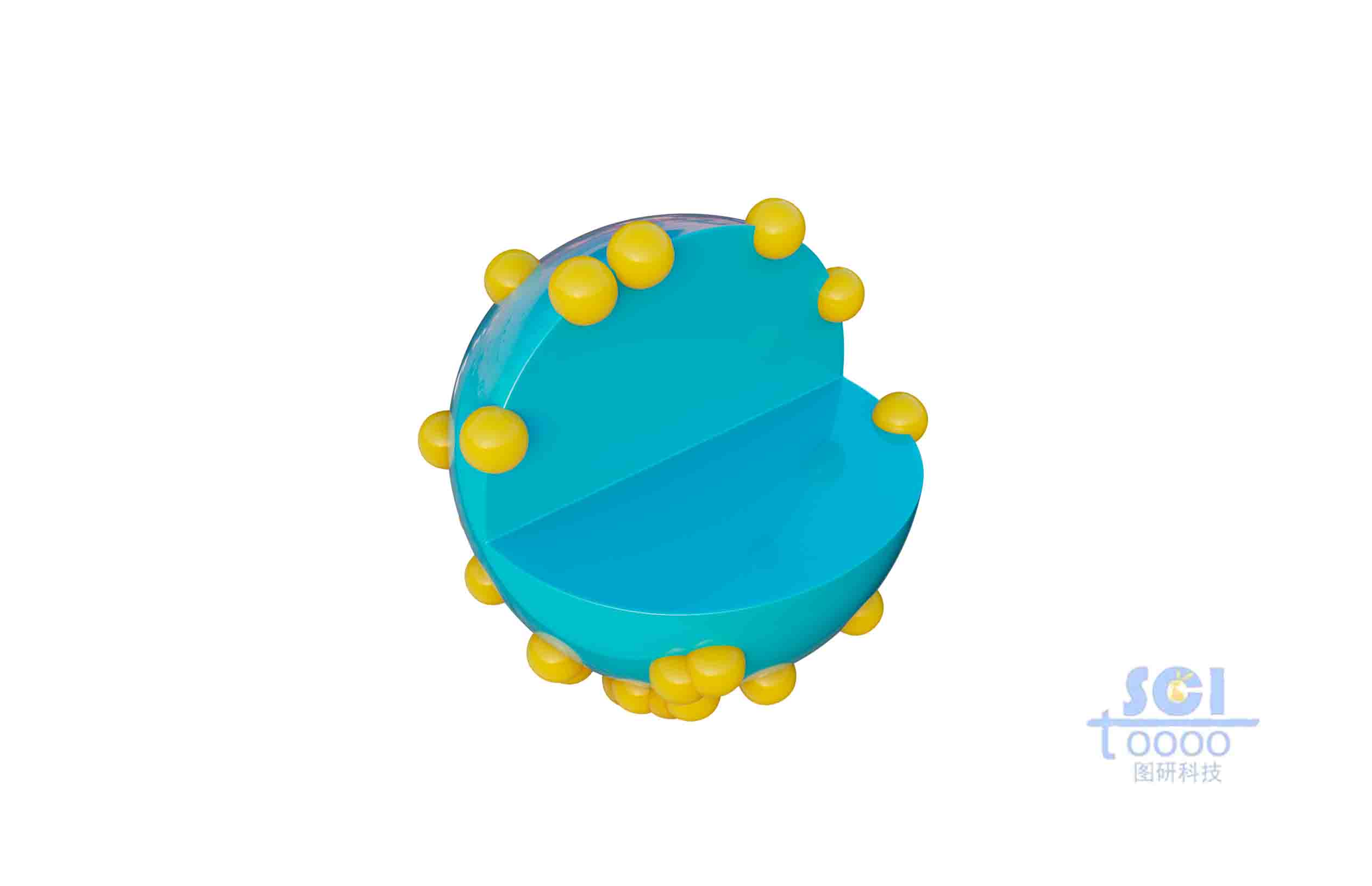 負載納米顆粒的帶四分之一切面納米球