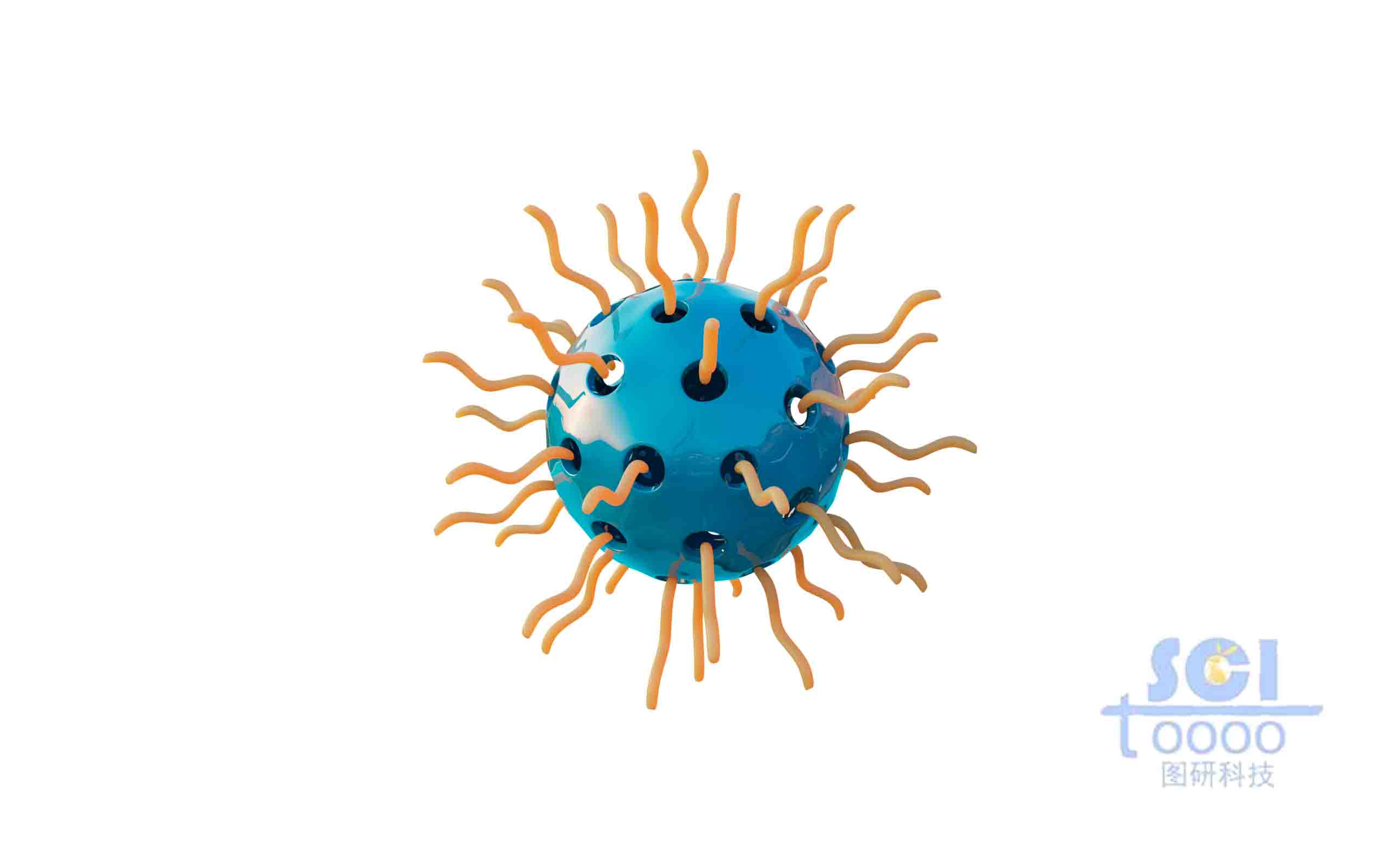 表面帶高分子鏈段的氧化硅介孔球