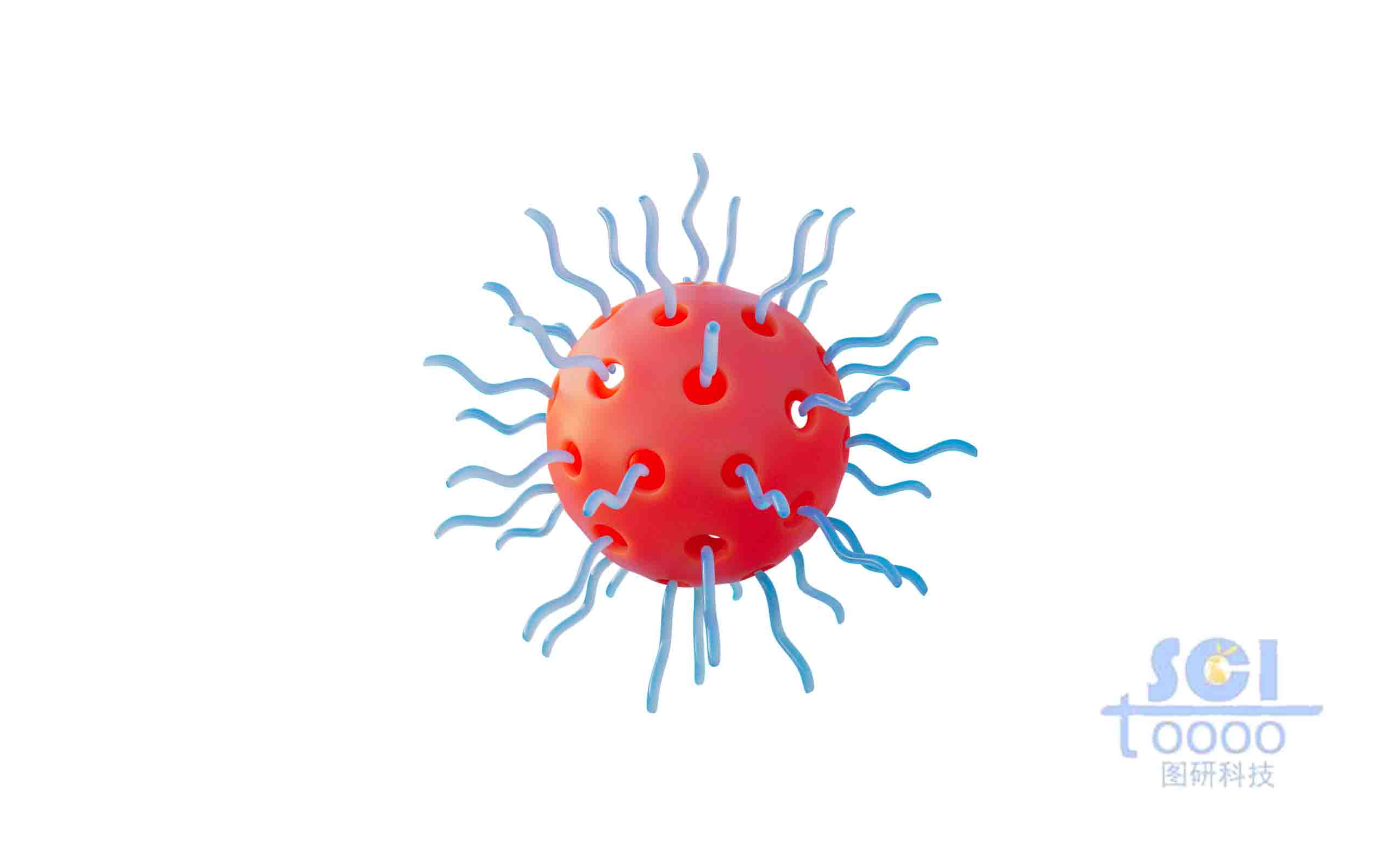 表面帶高分子鏈段的氧化硅介孔球