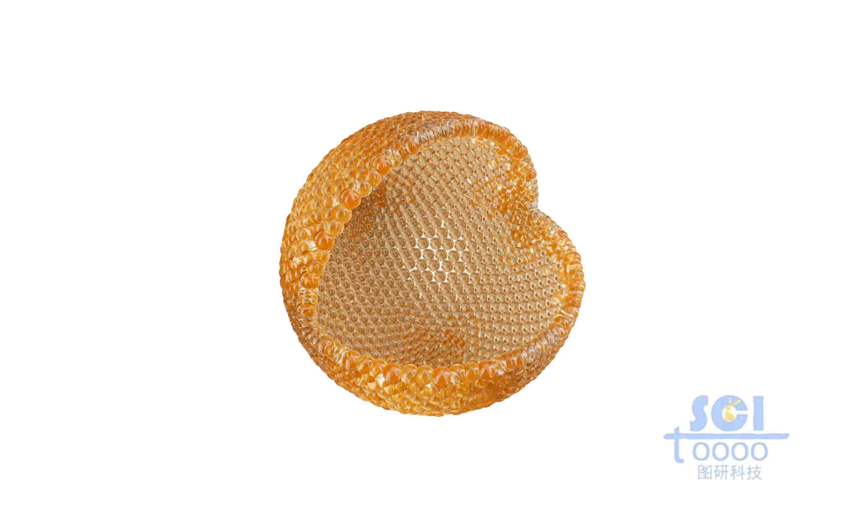 納米粒子構(gòu)成的四分之一切面的納米球