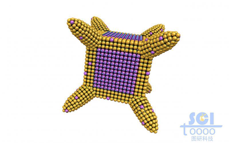 兩種原子堆積的八臂六面體結(jié)構(gòu)