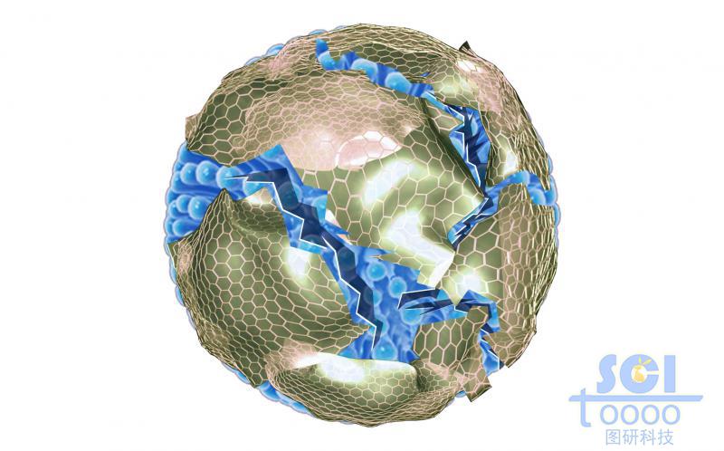 被柔性石墨烯包裹纏繞的病毒