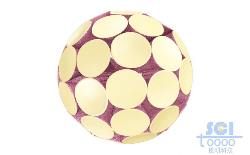 錐形納米顆粒向心團聚成微球狀