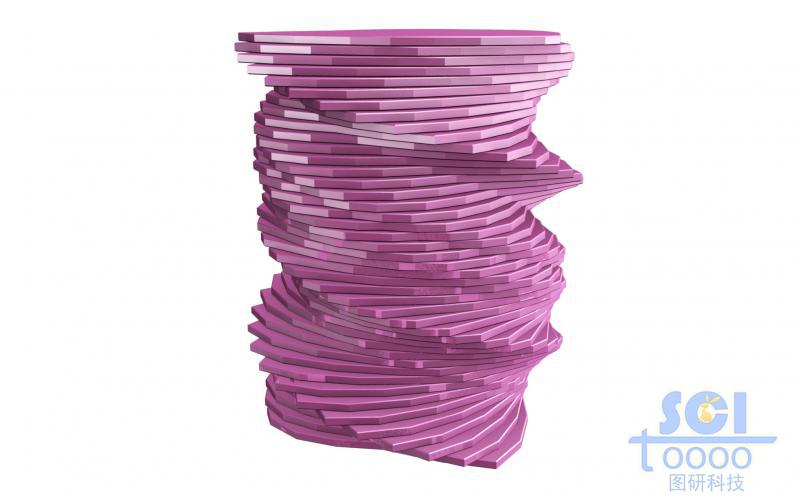 螺旋堆疊的石墨烯片層