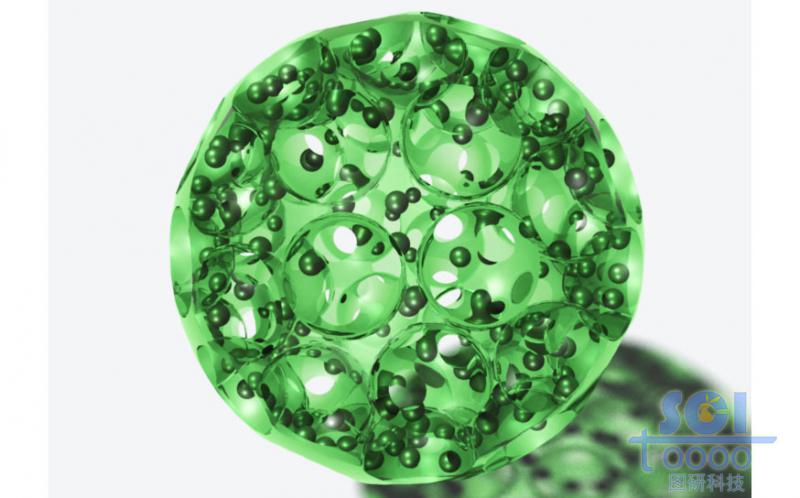 圓球形半透明多孔結(jié)構(gòu)孔道中帶銀顆粒修飾