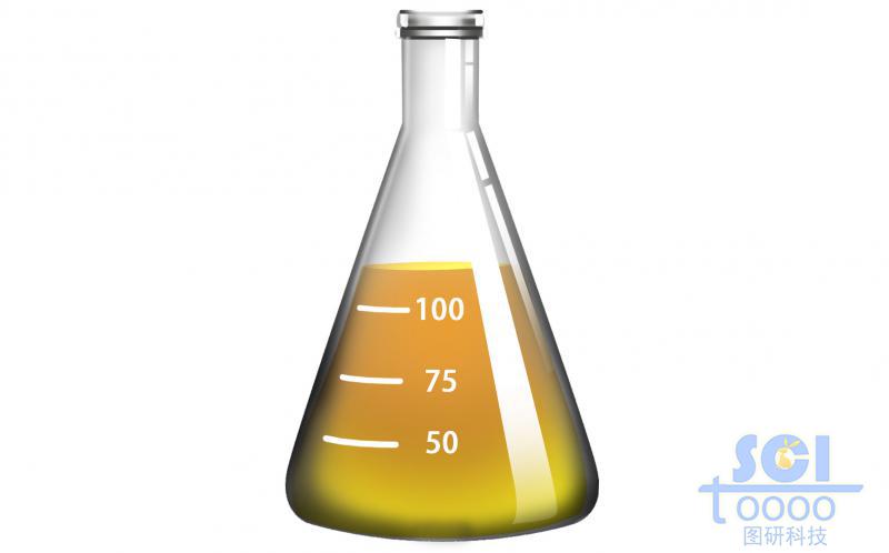 帶液體和刻度的錐形瓶