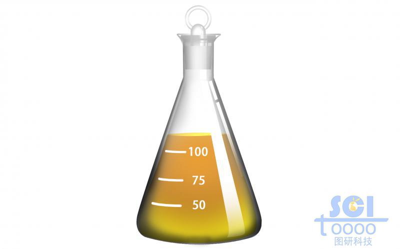 帶液體和刻度的錐形瓶