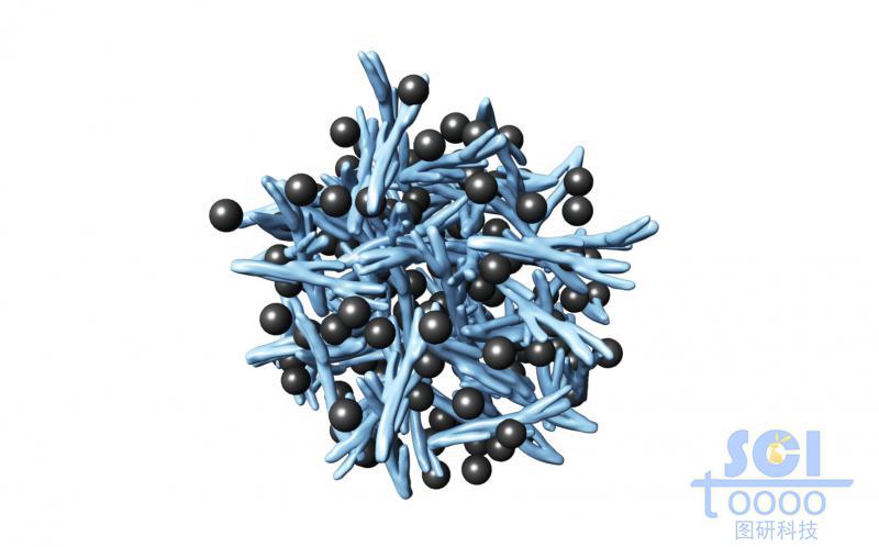 靠高分子團(tuán)聚力聚合在一起的金屬顆粒