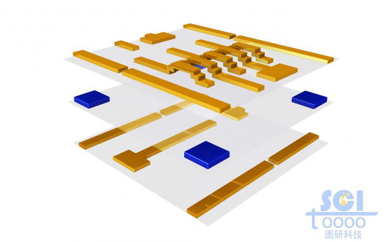 逐層分離示意的電極片結(jié)構(gòu)