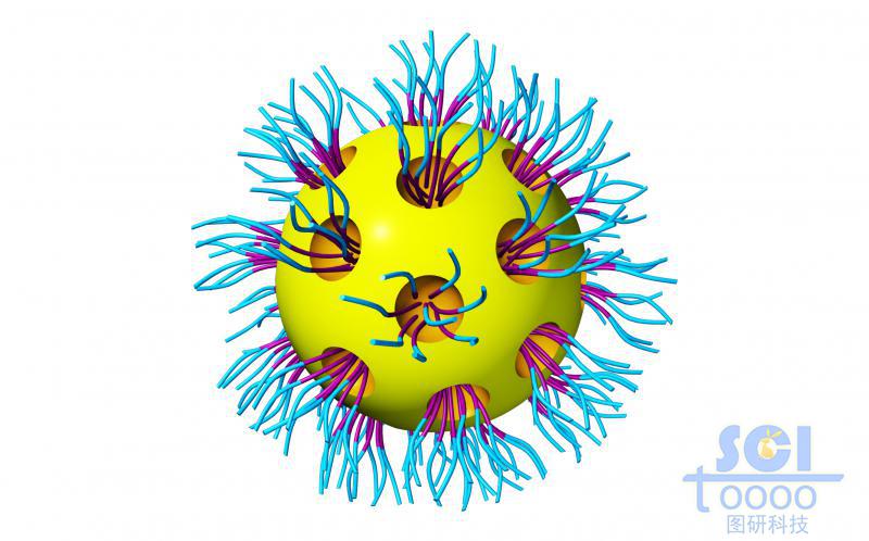 表面帶小分子聚團(tuán)的硅球