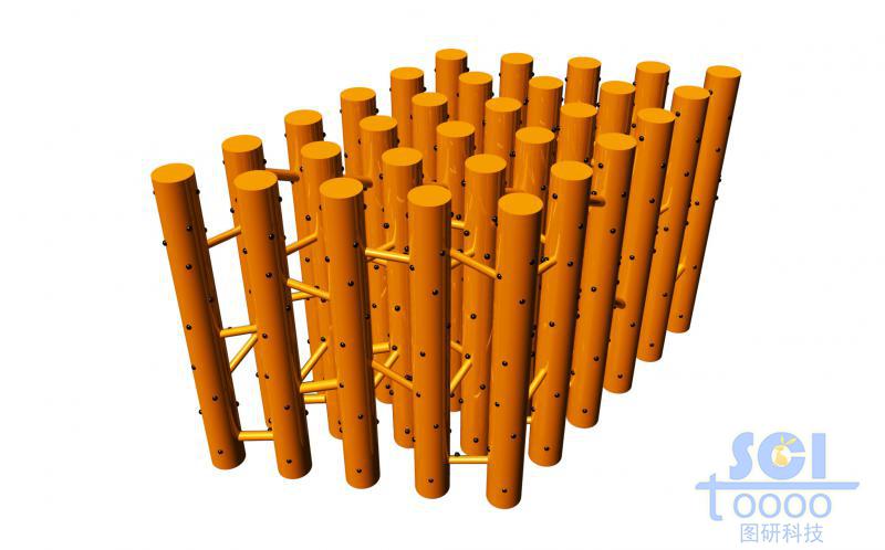 帶連接和凸起的納米柱陣列