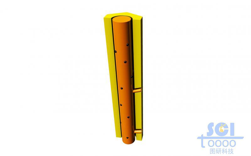 管壁帶微孔的納米孔道單根示意圖