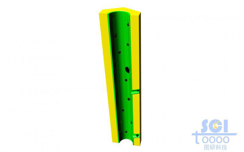 管壁帶微孔的納米孔道單根示意圖