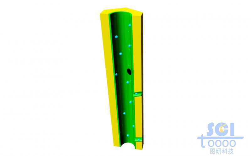 管壁帶微孔的納米孔道單根示意圖