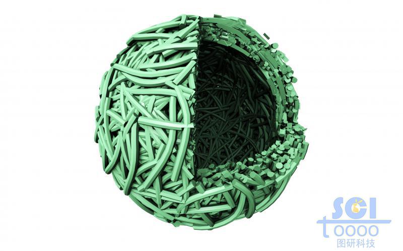 帶切口的高分子鏈段交聯(lián)纏繞形成的籠狀結構