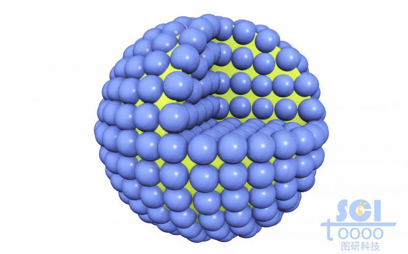 八分之一切口的內部有小分子彌散的實心球