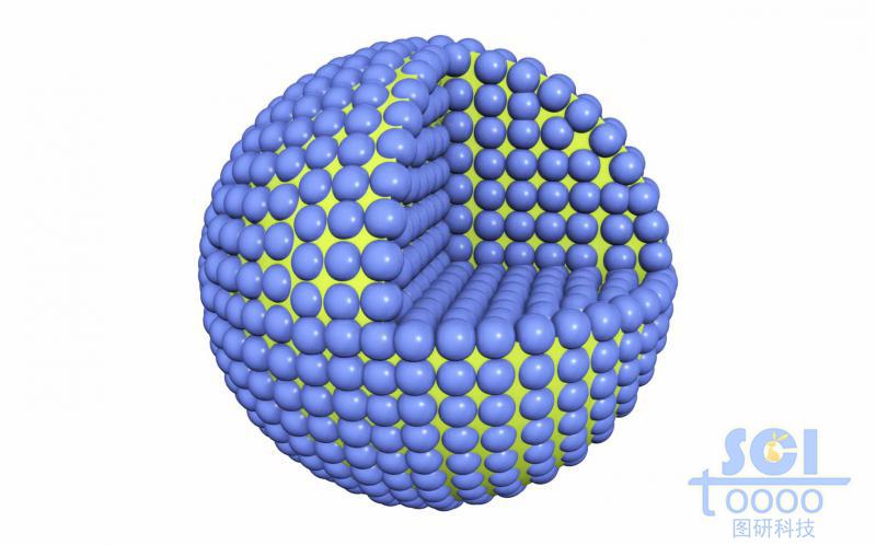 八分之一切口的內部有小分子彌散的實心球