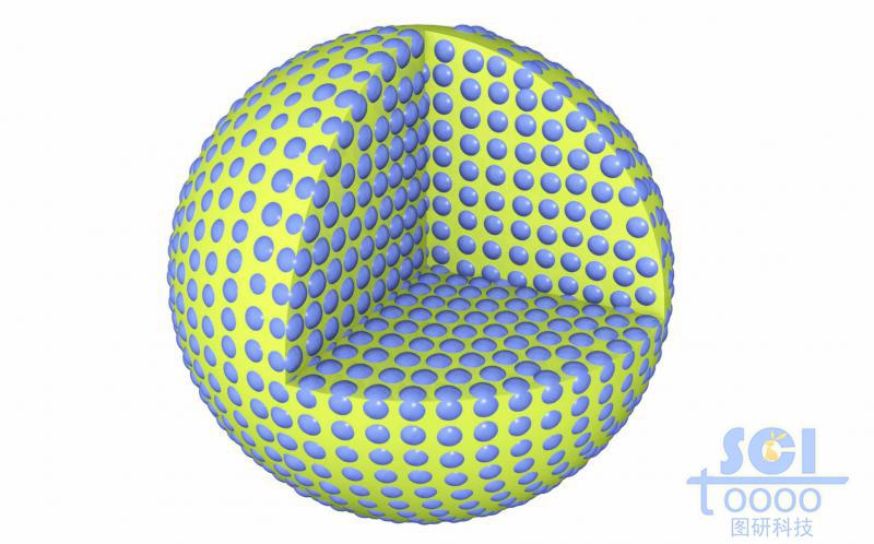 八分之一切口的內部有小分子彌散的實心球
