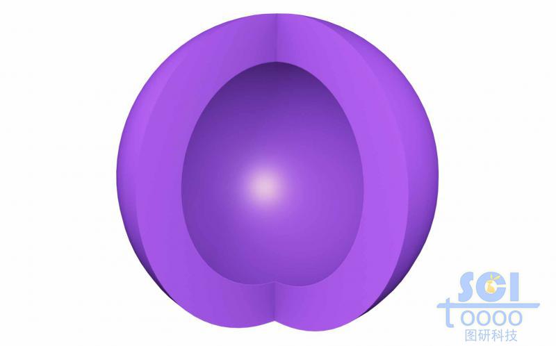 四分之一切口的空心納米球