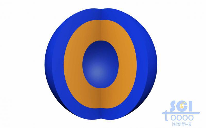 八分之一切口的內部有小分子彌散的實心球