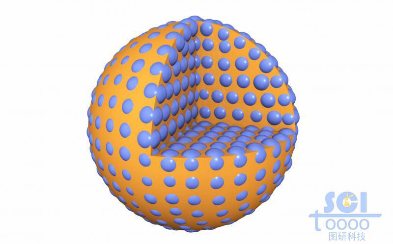 八分之一切口的內(nèi)部有小分子彌散的實心球