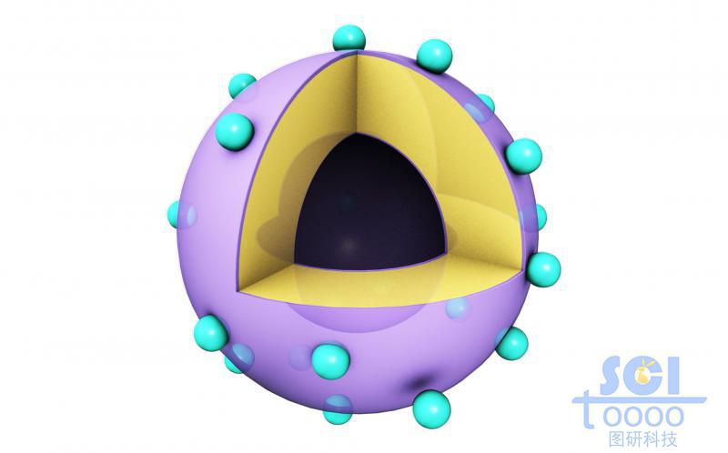 cNGQ-PS的空心納米粒子