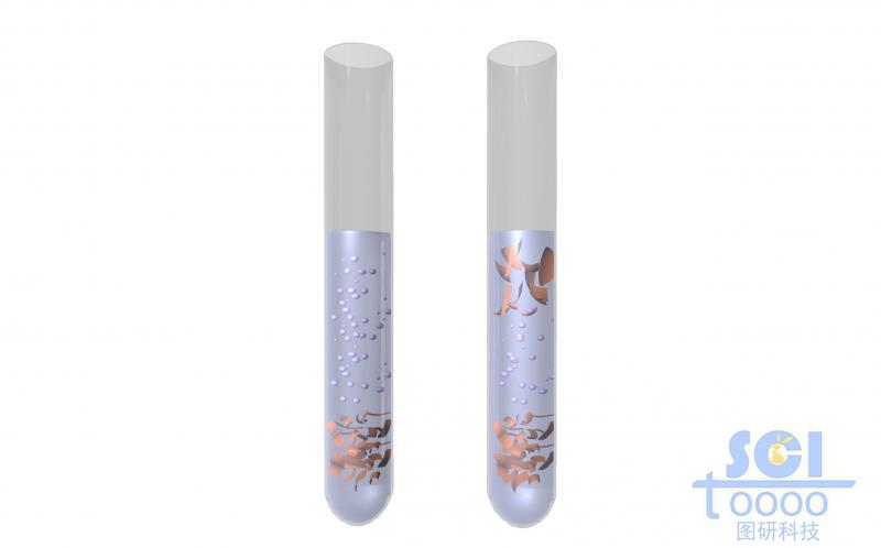 試管內(nèi)含溶液和碎裂的細(xì)胞結(jié)構(gòu)