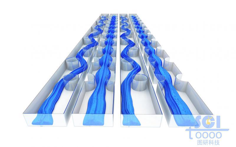 內(nèi)部有液體通過的特異形狀的微流體通道