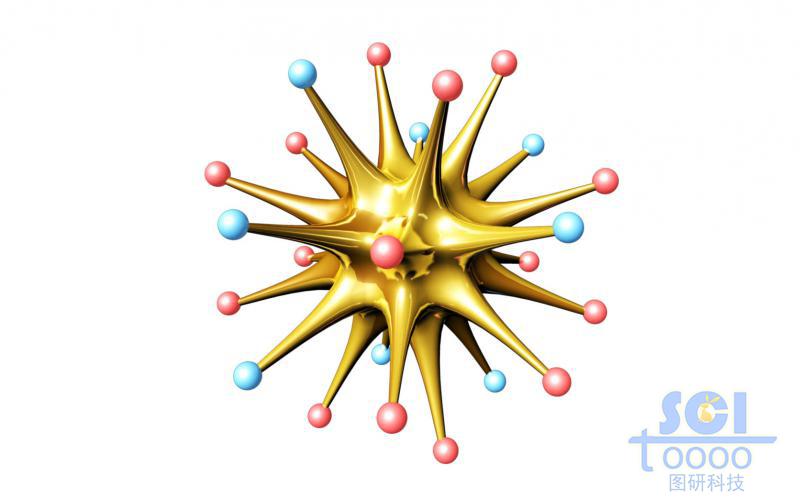 帶兩種基團(tuán)修飾的金納米星