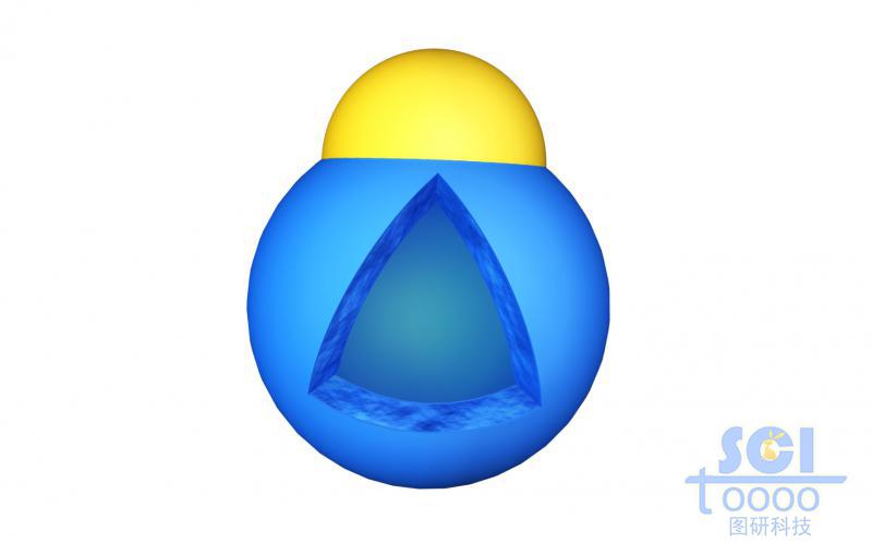 八分之一切口的空心球殼黏合其他無機結(jié)構(gòu)