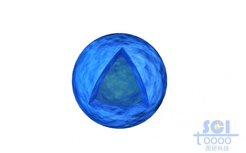 八分之一切口的帶紋理的空心球殼