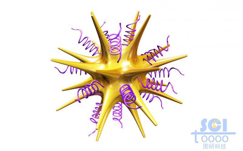 表面鑲嵌肽鏈的金納米星