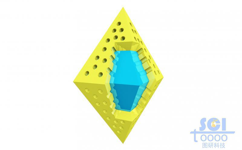 空心介孔納米藥物/藥物結構的八面體碳結構