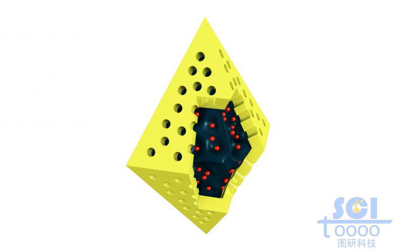 空心介孔納米藥物內核中帶鑲嵌小分子/藥物結構的八面體碳結構