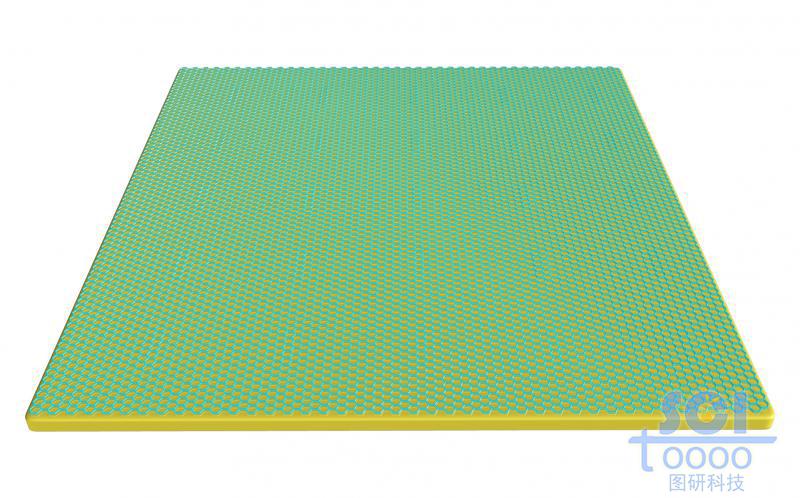 金基底板上平鋪的石墨烯片