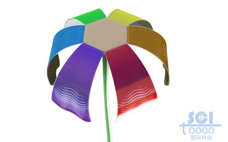 多色涂層的仿生花