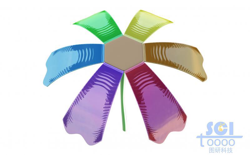 多色涂層的仿生花